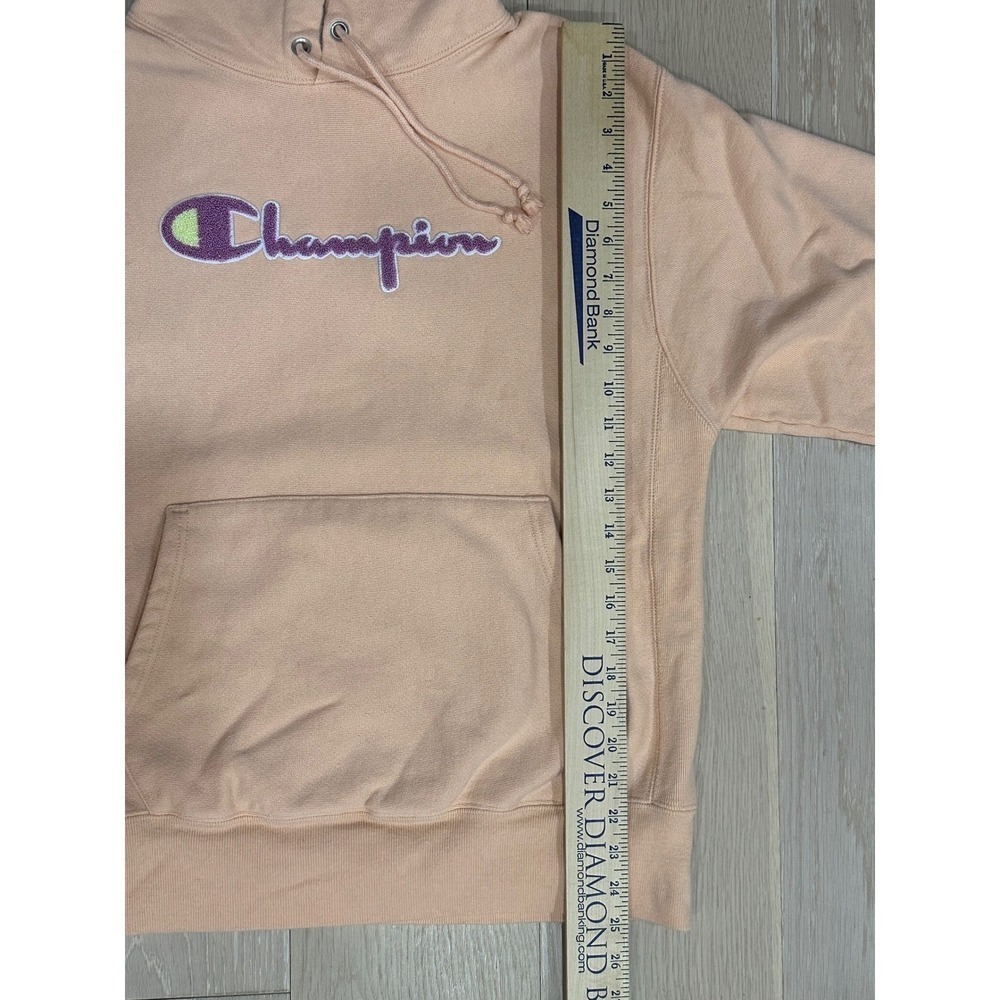 Champion Reverse Weave Peach Logo Hoodie Sweatshirt Womens Size Medium - Picture 7 of 8